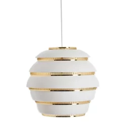 Artek Aalto A331 Hanglamp Ø33 Wit, Messing Ringen