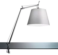 Artemide Tolomeo Mega Klemlamp Retrofit Met Dimmer 42cm Grijs Satijn
