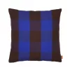 Ferm Living Grand Kussen 50x50 Chocolate/Bright Blue