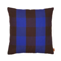 Ferm Living Grand Kussen 50x50 Chocolate/Bright Blue