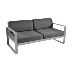 Fermob Bellevie 2-zits Loungebank Kussen Antraciet Lapilli Grey