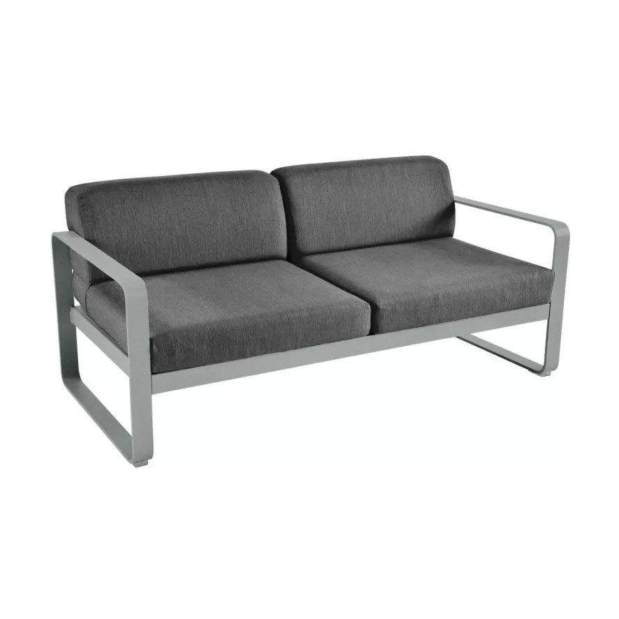 Fermob Bellevie 2-zits Loungebank Kussen Antraciet Lapilli Grey 1 Fermob Bellevie 2-zits Loungebank Kussen Antraciet Lapilli Grey