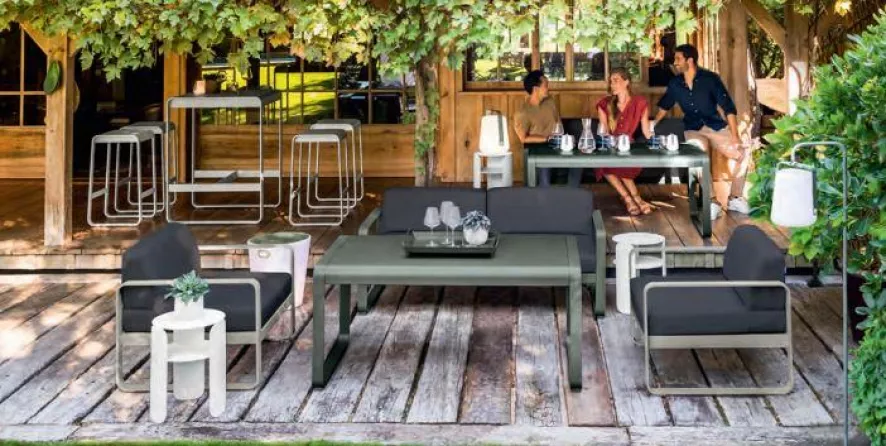 Fermob Bellevie 2-zits Loungebank Kussen Antraciet Lapilli Grey 6 Fermob Bellevie 2-zits Loungebank Kussen Antraciet Lapilli Grey - Afbeelding 6