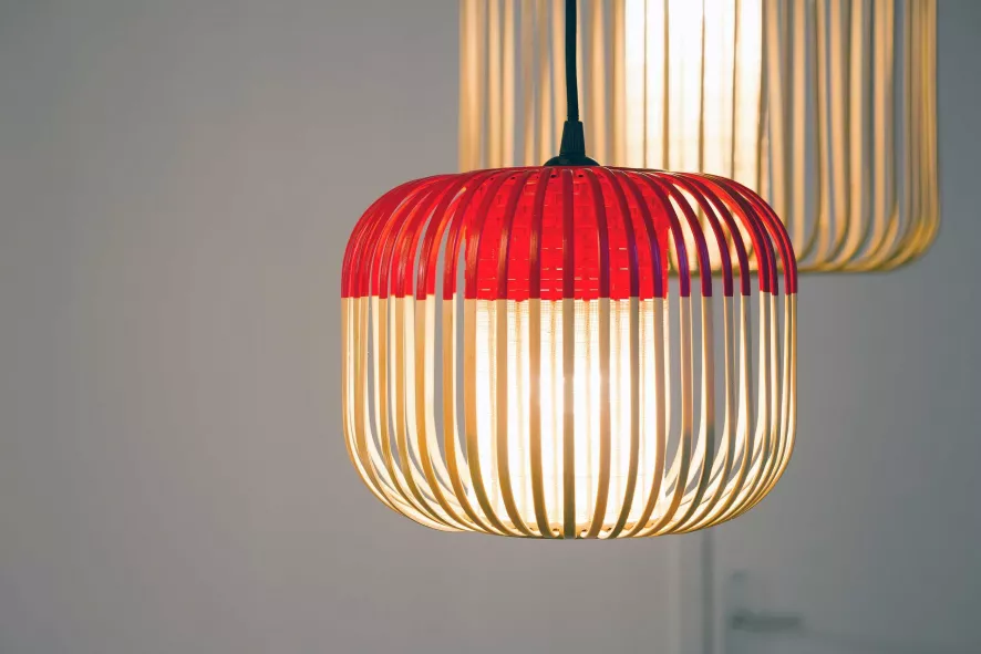 Forestier Bamboo Light Hanglamp Extra Small Ø27 Rood 2 Forestier Bamboo Light Hanglamp Extra Small Ø27 Rood - Afbeelding 2