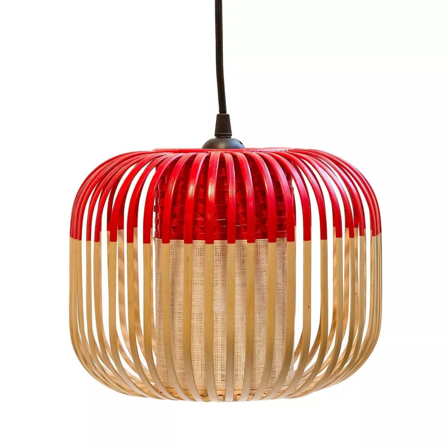 Forestier Bamboo Light Hanglamp Extra Small Ø27 Rood 1 Forestier Bamboo Light Hanglamp Extra Small Ø27 Rood