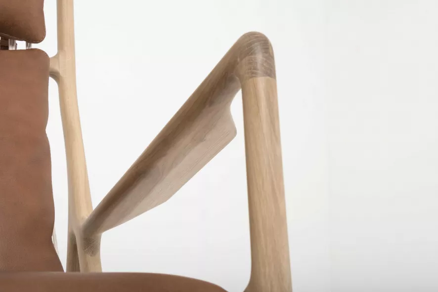 Gazzda Dedo Lounge Chair Whitewash Dakar Leather Whiskey 2732 16 Gazzda Dedo Lounge Chair Whitewash Dakar Leather Whiskey 2732 - Afbeelding 16