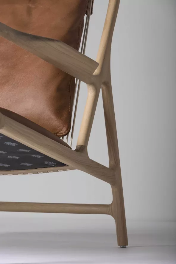 Gazzda Dedo Lounge Chair Whitewash Dakar Leather Whiskey 2732 20 Gazzda Dedo Lounge Chair Whitewash Dakar Leather Whiskey 2732 - Afbeelding 20