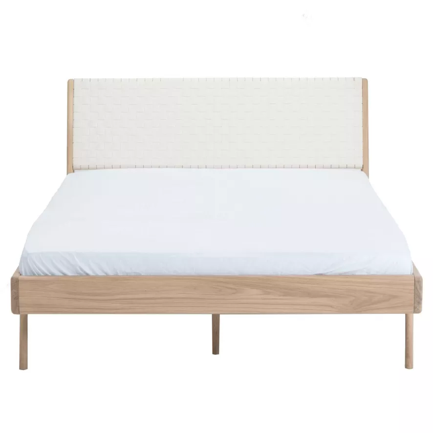 Gazzda Fawn Bed 140x200 Whitewash Cotton Webbing White 2 Gazzda Fawn Bed 140x200 Whitewash Cotton Webbing White - Afbeelding 2