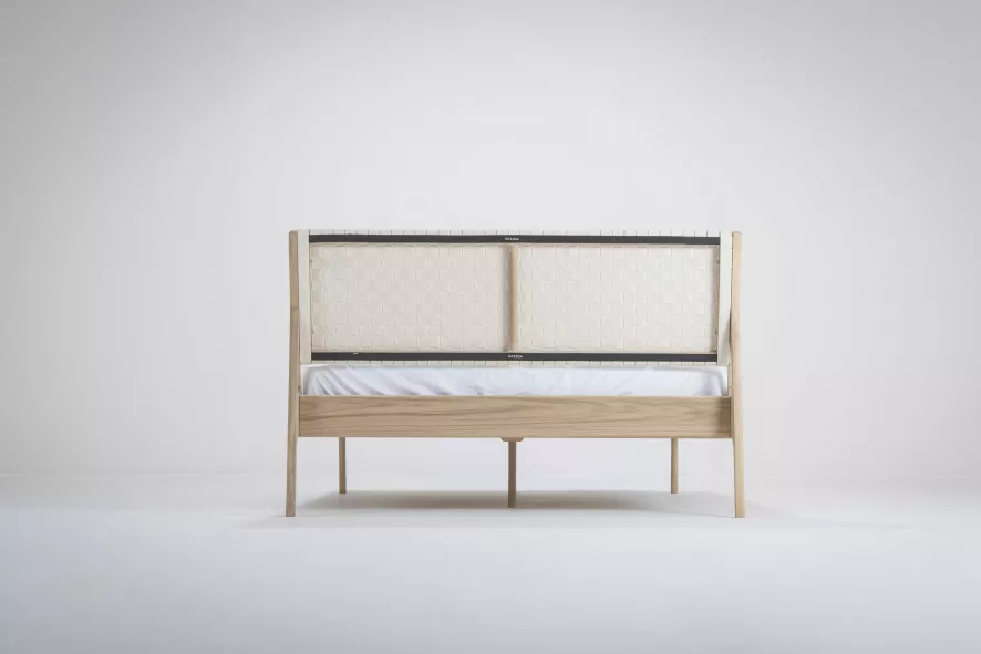 Gazzda Fawn Bed 140x200 Whitewash Cotton Webbing White 3 Gazzda Fawn Bed 140x200 Whitewash Cotton Webbing White - Afbeelding 3