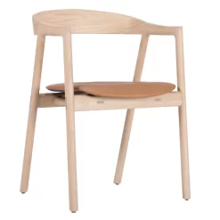 Gazzda Muna Stoel Whitewash Dakar Leather Nature