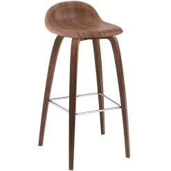 Gubi Gubi 3D Wood Barkruk Met Houten Onderstel 65 Cm, Walnoot