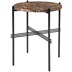 Gubi TS Bijzettafel 40 Zwart/bruin Marmer