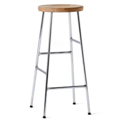 Hay Cornet Barkruk 75cm Oiled Oak, Onderstel Verchroomd