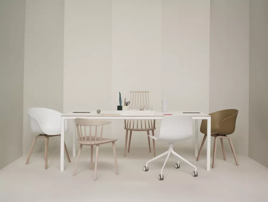 Hay Table T12 Tafel Rechte Hoeken - Frame: Wit - Top: Wit Laminaat - 200x95x74 5 Hay Table T12 Tafel Rechte Hoeken - Frame: Wit - Top: Wit Laminaat - 200x95x74 - Afbeelding 5