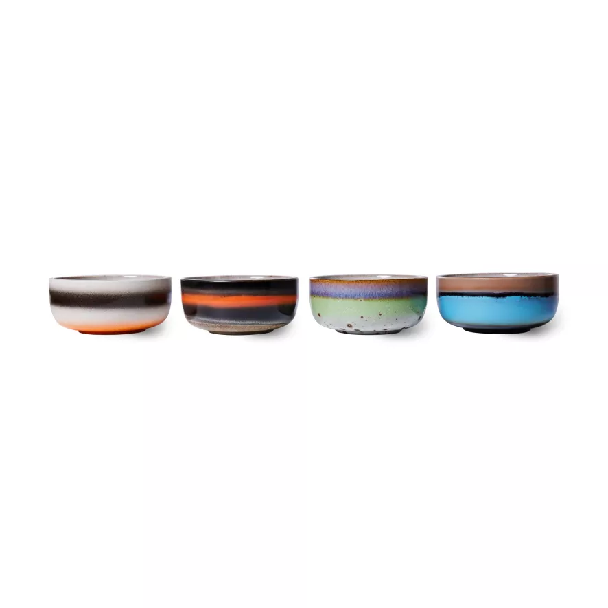 HKliving 70's Ceramic Dessert Schaal Set Van 4 Reef 9 HKliving 70's Ceramic Dessert Schaal Set Van 4 Reef - Afbeelding 9