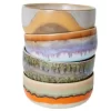 HKliving 70's Ceramic Dessert Schaal Set Van 4 Reef