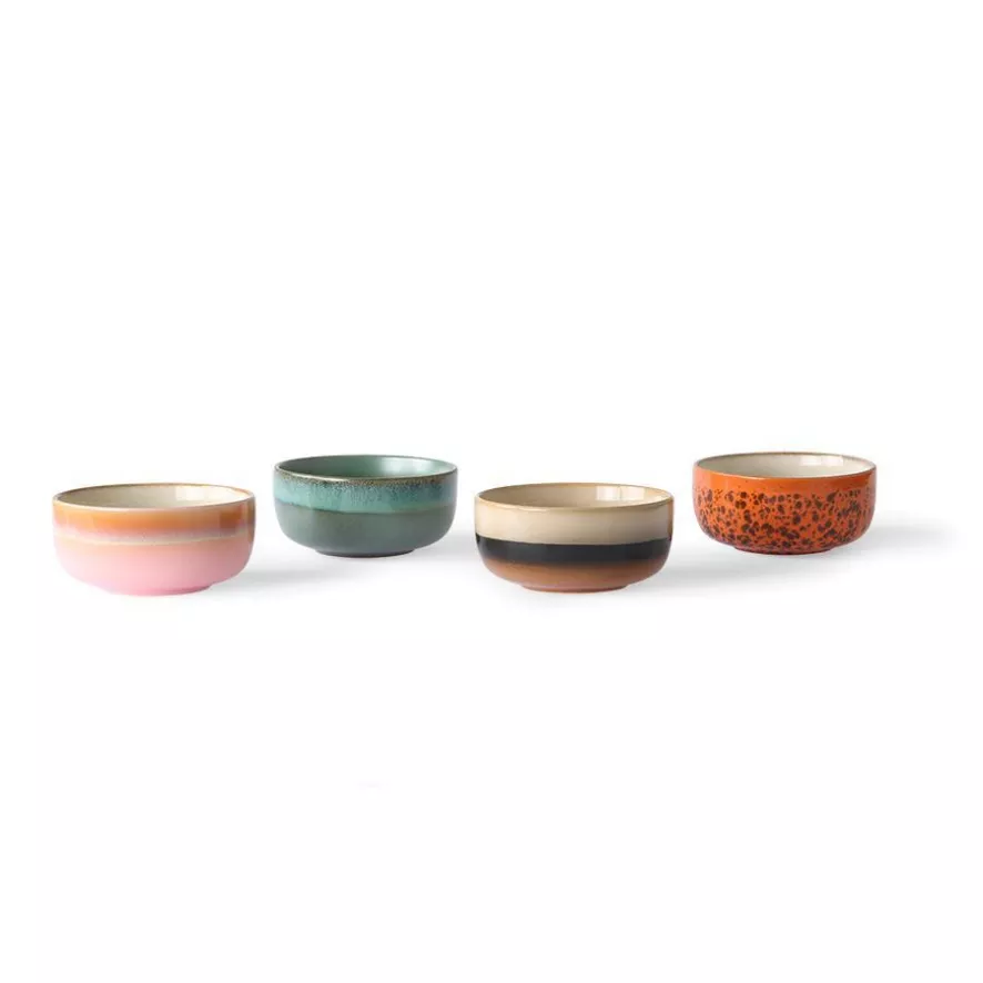 HKliving 70's Ceramic Dessert Schaal Set Van 4 Reef 14 HKliving 70's Ceramic Dessert Schaal Set Van 4 Reef - Afbeelding 14