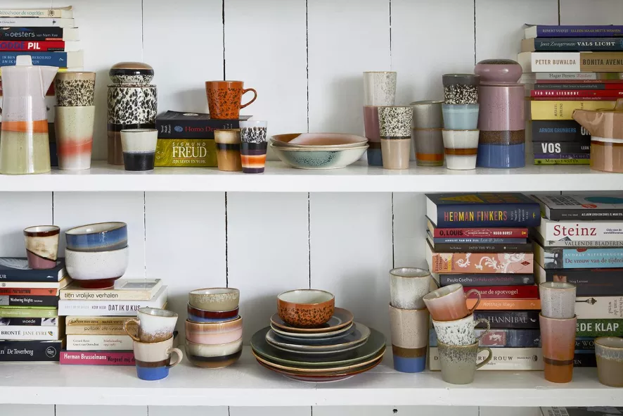 HKliving 70's Ceramic Koffie Mok Koffiekopjes Set Van 6 Stellar 4 HKliving 70's Ceramic Koffie Mok Koffiekopjes Set Van 6 Stellar - Afbeelding 4