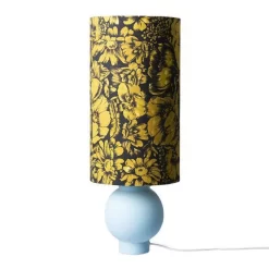 HKliving Ceramic Ice Blue Tafellamp Floral Kap