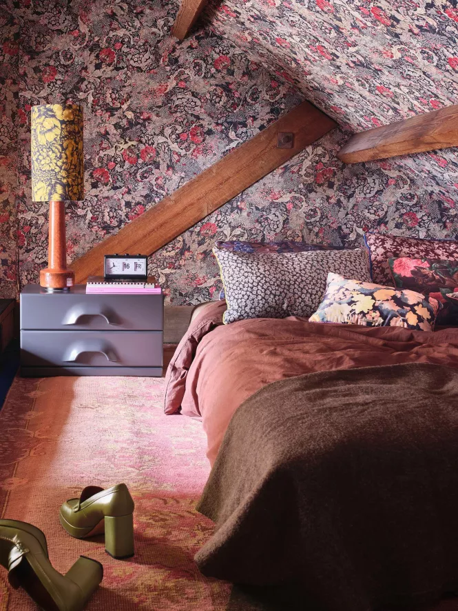 HKliving Ceramic Ice Blue Tafellamp Floral Kap 9 HKliving Ceramic Ice Blue Tafellamp Floral Kap - Afbeelding 9