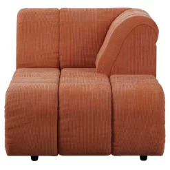 HKliving Wave Bank Element Left Divan Corduroy Rib Dusty Orange