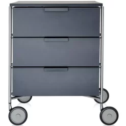 Kartell Mobil 3 Trolley Ondoorzichtig Matte Antraciet