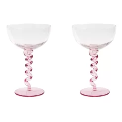 & Klevering &klevering Spiral Coupe Champagneglazen Set Van 2 Roze