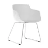 MDF Italia Flow Slim Armchair Stoel Wit Met Slede Onderstel Chroom