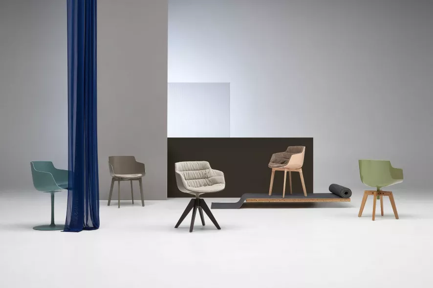 MDF Italia Flow Slim Color VN Oak Stoel Gebleekt, Lead Grey 5 MDF Italia Flow Slim Color VN Oak Stoel Gebleekt, Lead Grey - Afbeelding 5