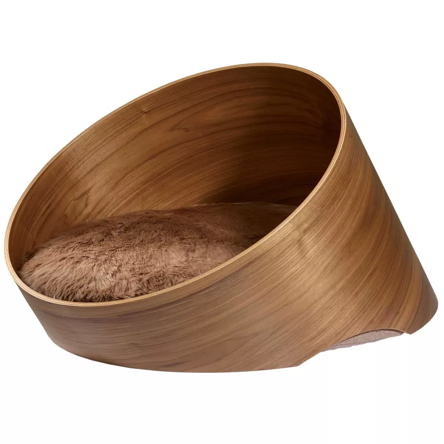 MiaCara Covo Kattenmand Ø60 Eiken, Kussen Sand 2 MiaCara Covo Kattenmand Ø60 Eiken, Kussen Sand - Afbeelding 2