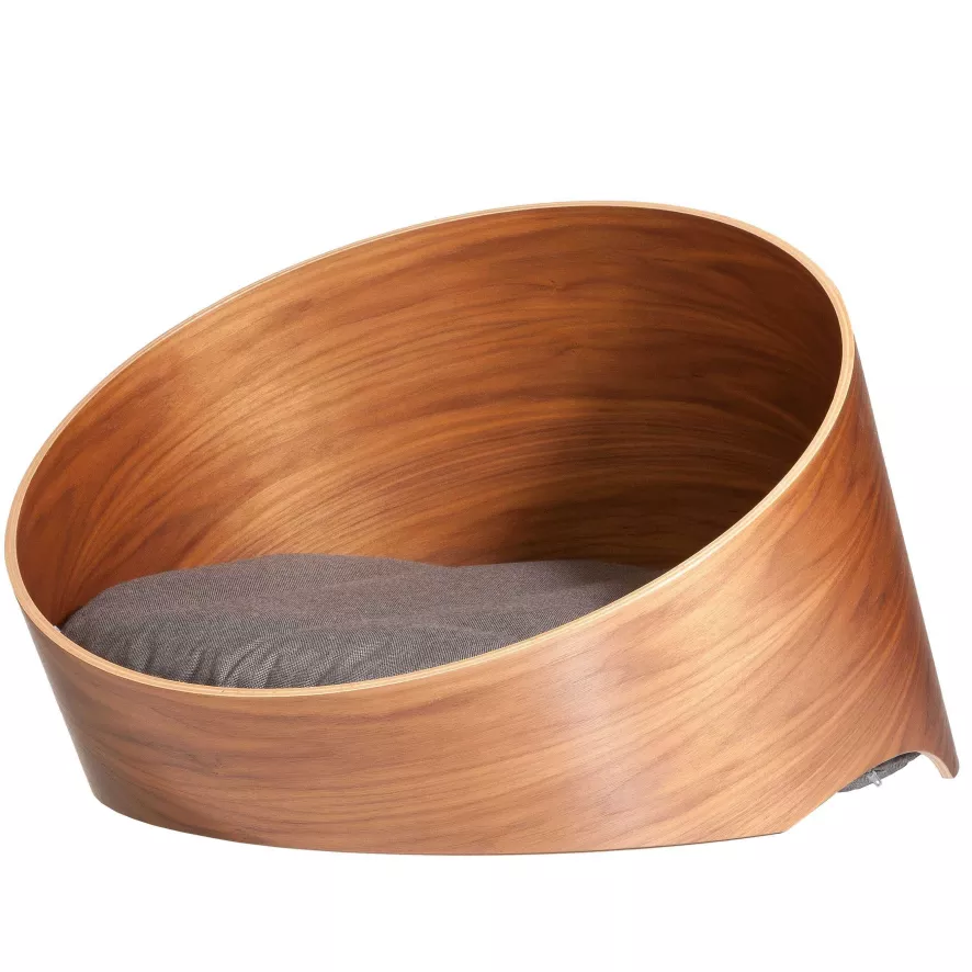 MiaCara Covo Kattenmand Ø60 Walnoot, Kussen Mocca 1 MiaCara Covo Kattenmand Ø60 Walnoot, Kussen Mocca