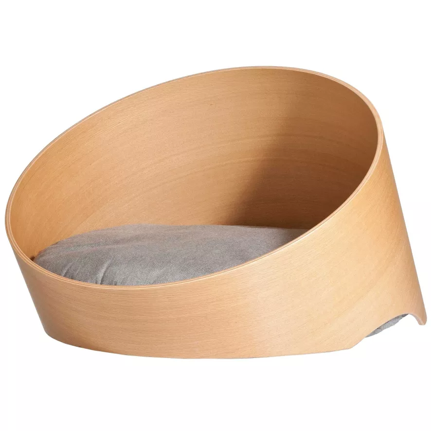MiaCara Covo Kattenmand Ø60 Eiken, Kussen Sand 1 MiaCara Covo Kattenmand Ø60 Eiken, Kussen Sand