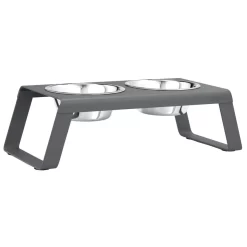 MiaCara Desco Hondenvoerbak Medium Aluminium Grijs