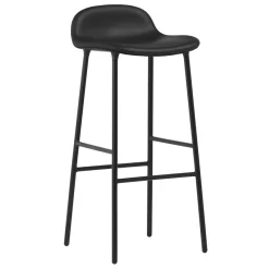 Normann Copenhagen Form Barkruk 75 Gestoffeerd Staal Ultra Leather Black