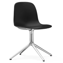Normann Copenhagen Form Chair Swivel Stoel Met Aluminium Onderstel, Zwart