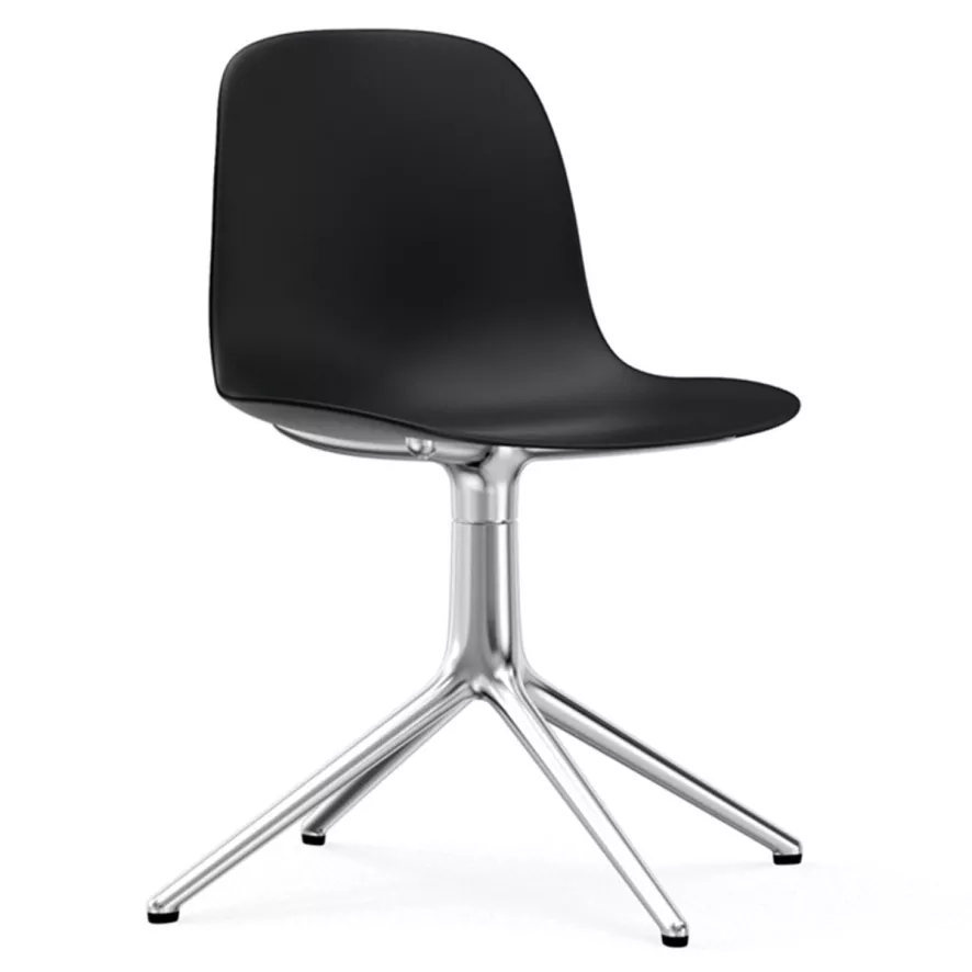 Normann Copenhagen Form Chair Swivel Stoel Met Aluminium Onderstel, Zwart 1 Normann Copenhagen Form Chair Swivel Stoel Met Aluminium Onderstel, Zwart