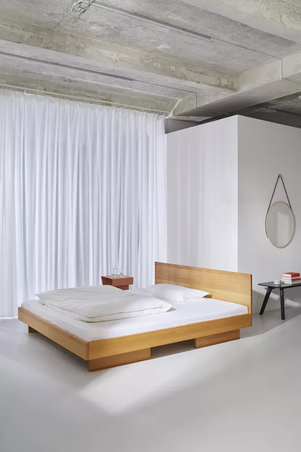 Objekte Unserer Tage Zians Bed Met Hoofdbord 140x200 Eiken Wit 4 Objekte Unserer Tage Zians Bed Met Hoofdbord 140x200 Eiken Wit - Afbeelding 4