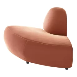 POLSPOTTEN A-Round-U Bank Eindhoek Rond Fluweel Donkerbruin