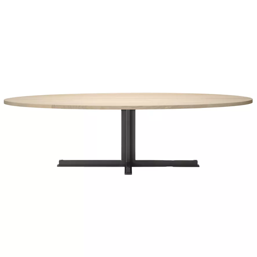 QLiv Cross Tafel Ovaal 240x110 Ash Grey Eiken 3 QLiv Cross Tafel Ovaal 240x110 Ash Grey Eiken - Afbeelding 3