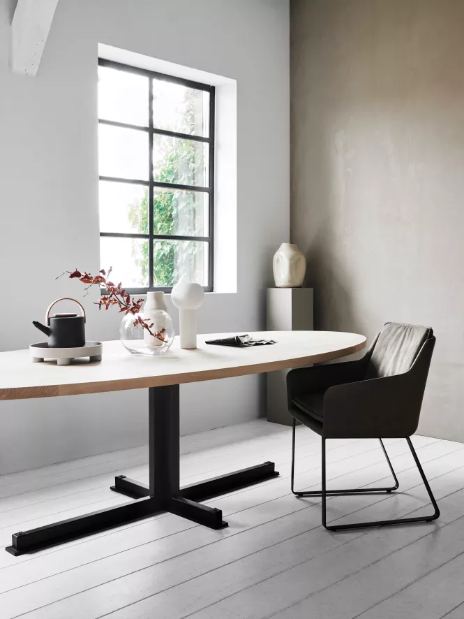 QLiv Cross Tafel Ovaal 240x110 Ash Grey Eiken 4 QLiv Cross Tafel Ovaal 240x110 Ash Grey Eiken - Afbeelding 4