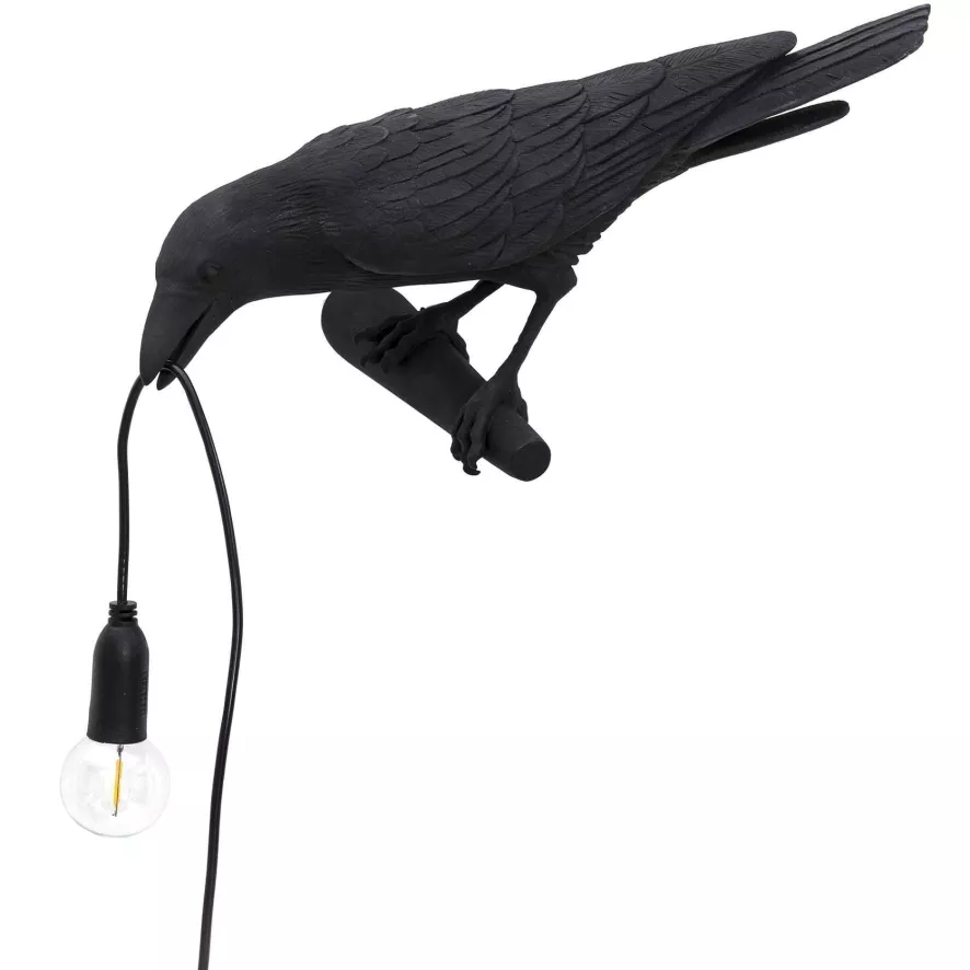 Seletti Bird Looking Wandlamp Links Buiten Zwart 1 Seletti Bird Looking Wandlamp Links Buiten Zwart