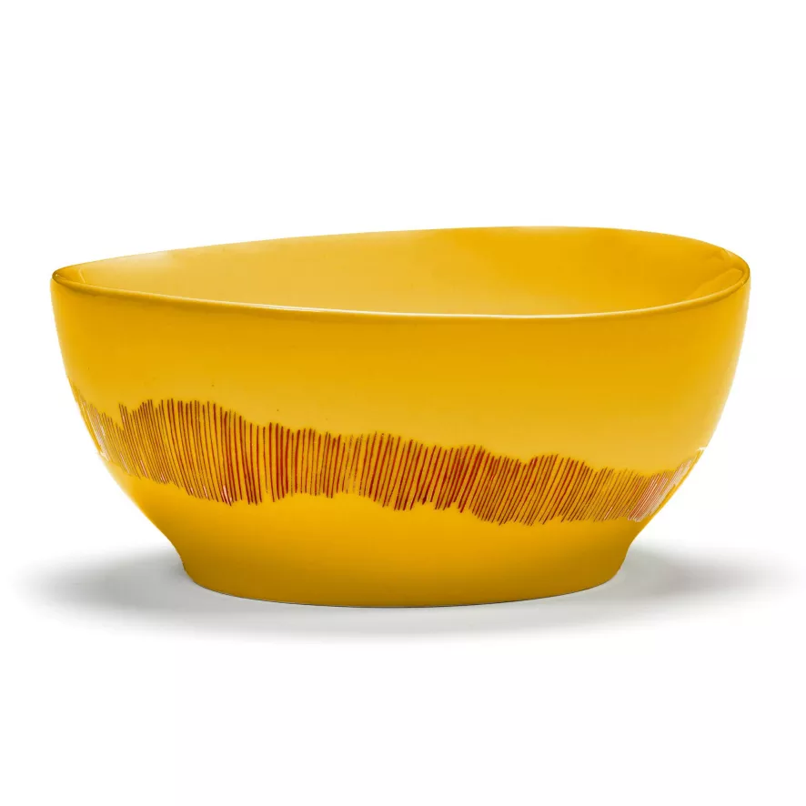 Serax Feast By Ottolenghi Kom Ø16 Yellow Stripes Red 1 Serax Feast By Ottolenghi Kom Ø16 Yellow Stripes Red