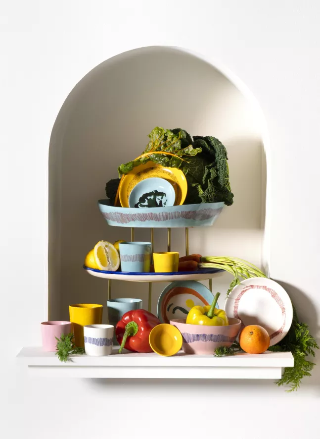 Serax Feast By Ottolenghi Kom Ø16 Yellow Stripes Red 3 Serax Feast By Ottolenghi Kom Ø16 Yellow Stripes Red - Afbeelding 3