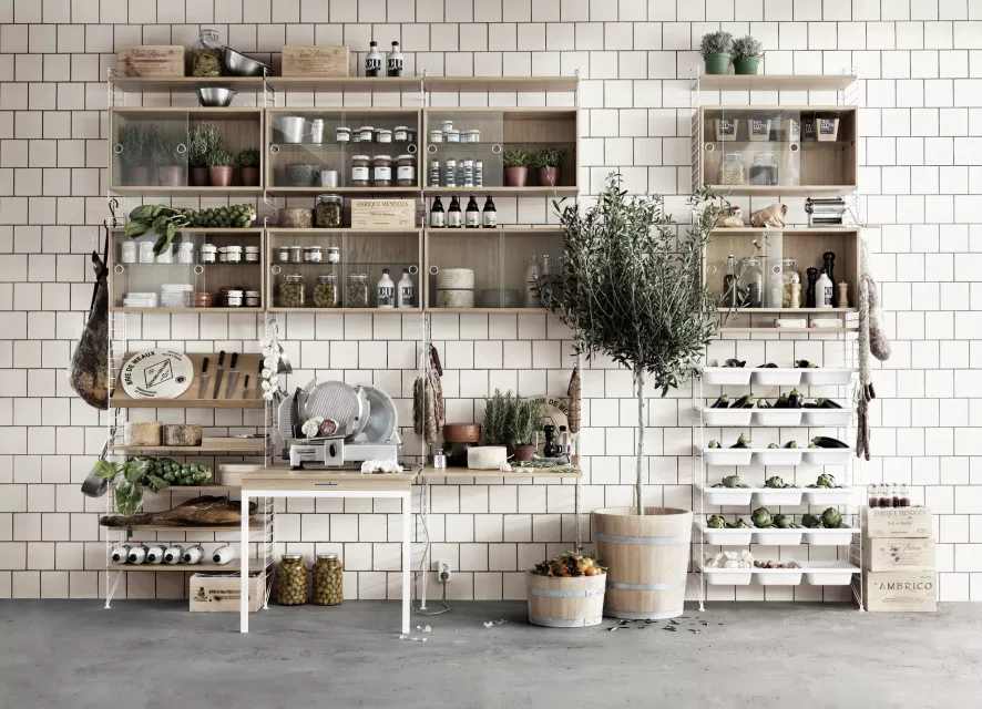 String Furniture Vitrinekast 78 X 30 X 42 Cm Zwart Gebeitst Essen 9 String Furniture Vitrinekast 78 X 30 X 42 Cm Zwart Gebeitst Essen - Afbeelding 9