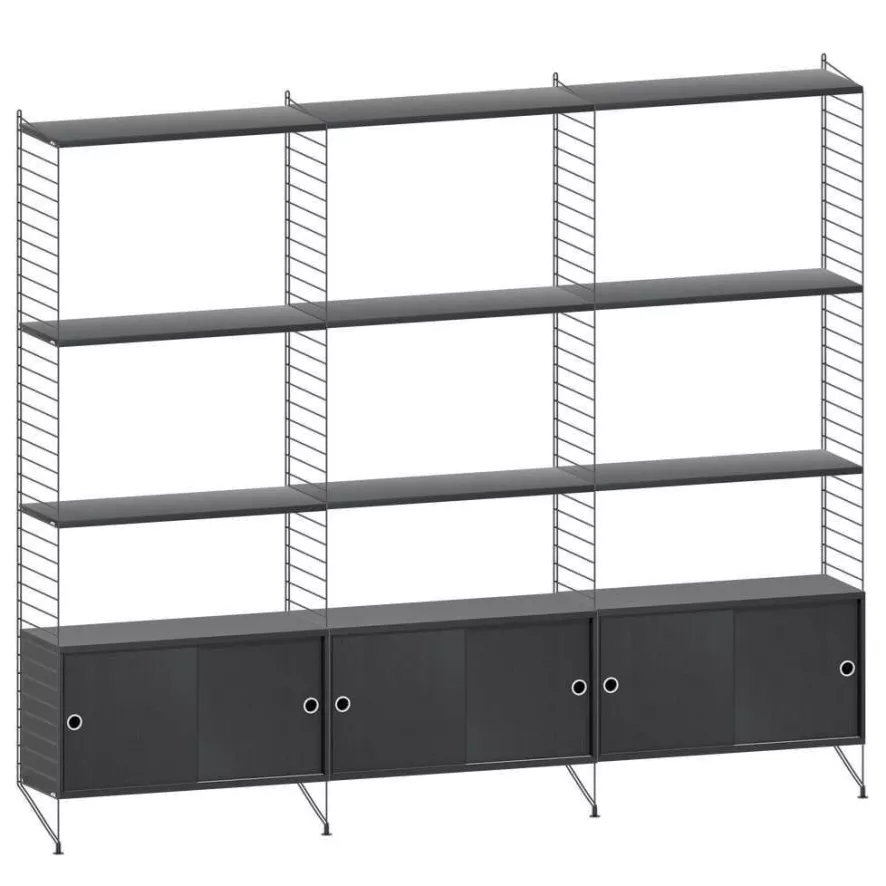 String Furniture Hoge Kast Large, Zwart 1 String Furniture Hoge Kast Large, Zwart