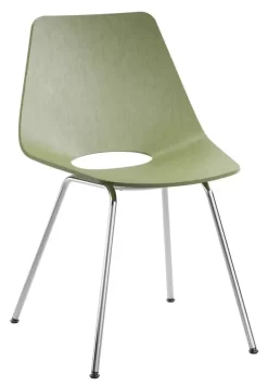 Thonet S661 Eetkamerstoel Olijf Groen, Chroom Onderstel