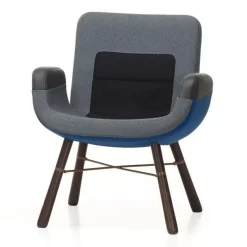 Vitra East River Chair Fauteuil Stofmix Blauw
