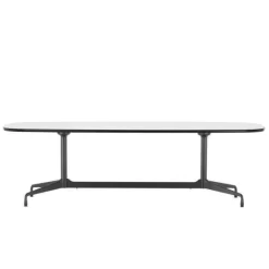 Vitra Eames Segmented Tafel 240 Poedercoat Deepblack HPL Wit