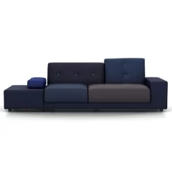 Vitra Polder Bank Blauw Armleuning Rechts