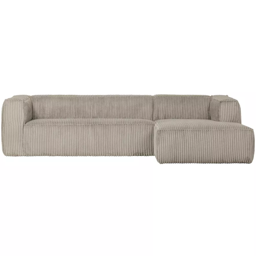 WOOOD Exclusive Bean Bank Met Chaise Longue Rechts Rib Naturel 1 WOOOD Exclusive Bean Bank Met Chaise Longue Rechts Rib Naturel